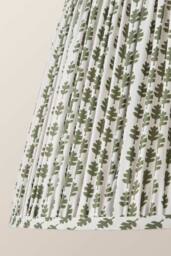 ValueLights Grange Large 45cm Floral Pleated Ceiling Pendant Lamp Shade with Bulb in Pale Green - thumbnail 4