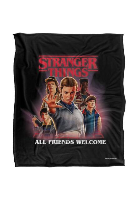 Stranger Things All Friends Welcome Poster 152 X 127 Cm Blanket in White - image 1