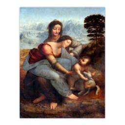 Artery8 Leonardo da Vinci Framed Wall Art Virgin & Child with Saint Anne in Brown - Size: A4 - thumbnail 3