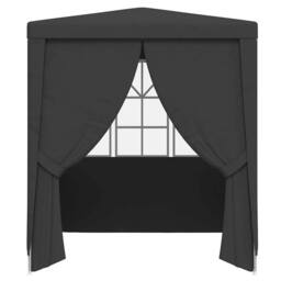 Berkfield Home Professional Party Tent Side Walls 2.5x2.5 m Anthracite 90 g/m ² in Black - thumbnail 3