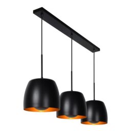 Lucide 'NOLAN' Dimmable Stylish Adjustable Indoor Bar Pendant Light 3xE27 in Black - thumbnail 6