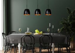 Lucide 'NOLAN' Dimmable Stylish Adjustable Indoor Bar Pendant Light 3xE27 in Black - thumbnail 3