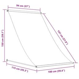 Berkfield Home Retractable Awning 100x150 cm Yellow & White - thumbnail 8