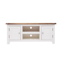 Cabinet Bits Lovere Off-White 2 Door TV Cabinet Chrome Knob