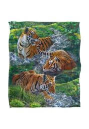 JQ Licensing Jmm-Jp Tigers In Water Silky Touch Super Soft Throw Blanket 152 X 127 cm in White - thumbnail 1