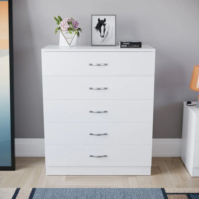 Interior Emporium Ltd Chester 5-Drawer Chest - Classic Bedroom Storage Unit - Pre-Assembled (White) in White - image 1