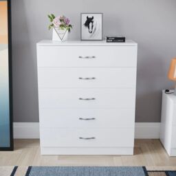 Interior Emporium Ltd Chester 5-Drawer Chest - Classic Bedroom Storage Unit - Pre-Assembled (White) in White - thumbnail 1