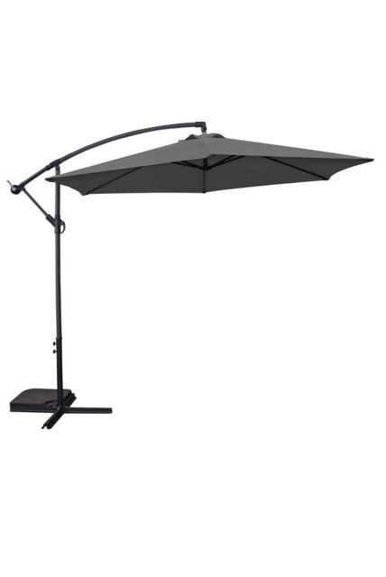 Groundlevel 3m Outdoor Cantilever Banana Garden Parasol in Grey - image 1