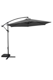 Groundlevel 3m Outdoor Cantilever Banana Garden Parasol in Grey - thumbnail 1