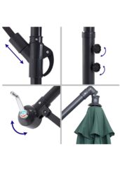 Groundlevel 3m Outdoor Cantilever Banana Garden Parasol in Grey - thumbnail 3