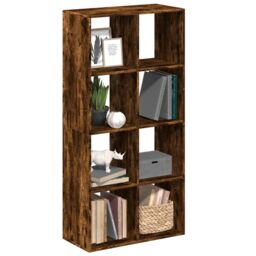 Berkfield Home Room Divider Bookcase Smoked Oak 69.5x29x137.5 cm Engineered Wood in Brown - thumbnail 1