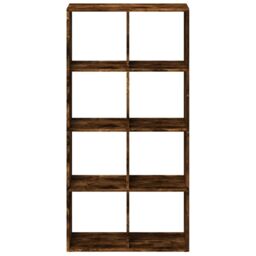 Berkfield Home Room Divider Bookcase Smoked Oak 69.5x29x137.5 cm Engineered Wood in Brown - thumbnail 5