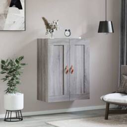 Berkfield Home Wall Mounted Cabinet Grey Sonoma 69.5x34x90 cm Engineered Wood