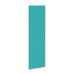 Berkfield Home Pleated Blind Petrol Green 60x200 cm Fabric Width 59.4 cm Polyester in Turquoise - thumbnail 1