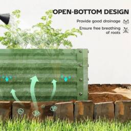 KORVIXA Set of 2 Raised Garden Bed Galvanised Planter Box in Green - Size: 1.25kg - thumbnail 5