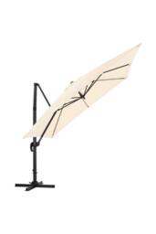 Garden Sanctuary 3m x 3m Large Rotating Cantilever Garden Parasol with Square Base in Beige - thumbnail 4