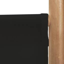 Berkfield Home Folding 5-Panel Room Divider 200 cm Bamboo & Canvas in Black - thumbnail 8