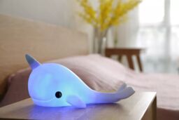 Nova Lighting Rechargeable Narwhal Night Light in White - Size: 6 inches