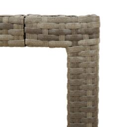 Berkfield Home Garden Table with Glass Top Grey 190x90x75 cm Poly Rattan - Size: 190 x 90 x 75 cm - thumbnail 9