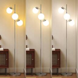 Wyld Haus Kaniri 3 Light Silver Tree Floor Lamp Globe Shades - thumbnail 5