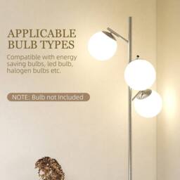 Wyld Haus Kaniri 3 Light Silver Tree Floor Lamp Globe Shades - thumbnail 7