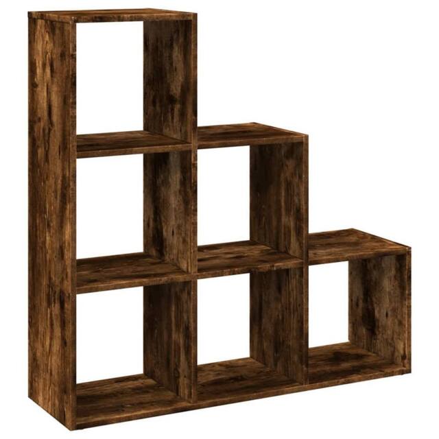 Berkfield Home Room Divider Bookcase¬†3-Tier¬†Smoked Oak 99x29x99 cm Engineered Wood in Brown - Size: 99 x 29 x 99 cm - image 1