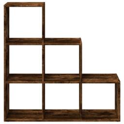 Berkfield Home Room Divider Bookcase¬†3-Tier¬†Smoked Oak 99x29x99 cm Engineered Wood in Brown - Size: 99 x 29 x 99 cm - thumbnail 5