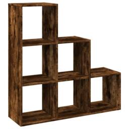 Berkfield Home Room Divider Bookcase¬†3-Tier¬†Smoked Oak 99x29x99 cm Engineered Wood in Brown - Size: 99 x 29 x 99 cm - thumbnail 1