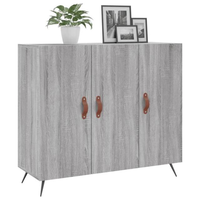 Berkfield Home Sideboard Grey Sonoma 90x34x80 cm Engineered Wood - Size: 90 x 34 x 80 cm - image 1