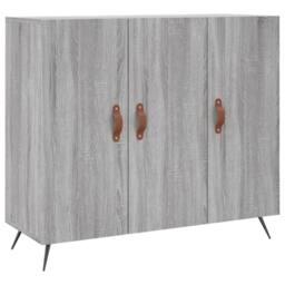 Berkfield Home Sideboard Grey Sonoma 90x34x80 cm Engineered Wood - Size: 90 x 34 x 80 cm - thumbnail 3