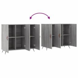 Berkfield Home Sideboard Grey Sonoma 90x34x80 cm Engineered Wood - Size: 90 x 34 x 80 cm - thumbnail 9