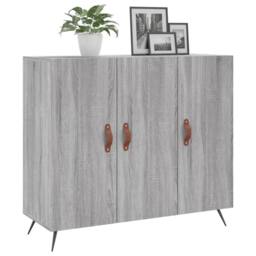 Berkfield Home Sideboard Grey Sonoma 90x34x80 cm Engineered Wood - Size: 90 x 34 x 80 cm - thumbnail 1