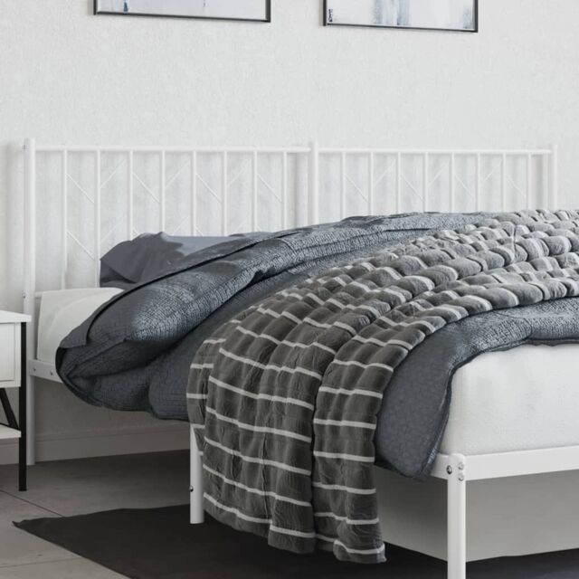 Berkfield Home Metal Headboard White 180 cm - image 1
