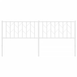 Berkfield Home Metal Headboard White 180 cm - thumbnail 4