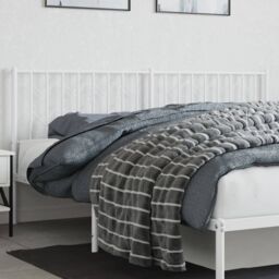 Berkfield Home Metal Headboard White 180 cm - thumbnail 1