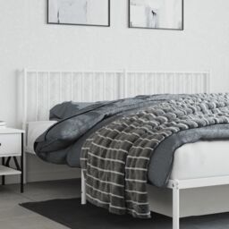 Berkfield Home Metal Headboard White 180 cm - thumbnail 3