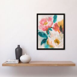 "Artery8 Soft Blushing Peonies Painting Floral Bouquet Framed Art Print in Pink - Size: W12"" x H16""" - thumbnail 4
