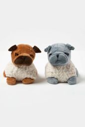Homescapes Luxury Fabric Pug Doorstop Set of 2 - thumbnail 2
