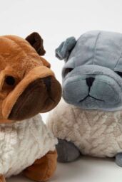 Homescapes Luxury Fabric Pug Doorstop Set of 2 - thumbnail 4