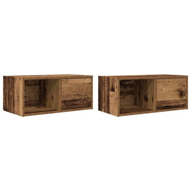 Berkfield Home TV Cabinets 2 pcs Old Wood 60x31x25.5 cm Engineered Wood in Brown - image 1