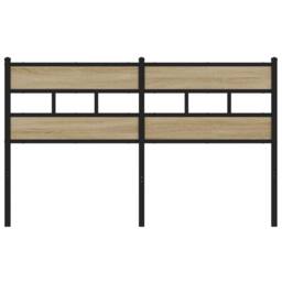 Berkfield Home Headboard Sonoma Oak 135 cm Iron & Engineered Wood in Brown - thumbnail 3