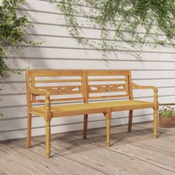 Berkfield Home Batavia Bench 150 cm Solid Wood Teak in Brown
