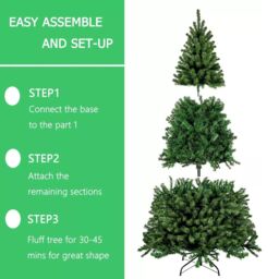 AKA 5ft Christmas Tree with Stand Bushy Artificial Xmas Tree Home Decor in Green - Size: 150 cm x 60 cm - thumbnail 2