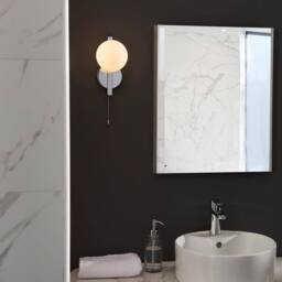 Netlighting 'RIOMAGGIORE' Non Dimmable Contemporary Bathroom Glass Wall Lamp in Grey - thumbnail 1
