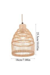Rustic Bamboo Braided E27 Pendant Lighting in Natural - thumbnail 4