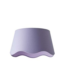ValueLights Mabel Linen Large 30cm Scallop Edge with Trim Lamp Shade with Bulb in Lilac - thumbnail 6