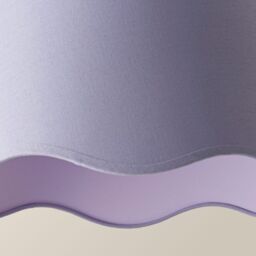 ValueLights Mabel Linen Large 30cm Scallop Edge with Trim Lamp Shade with Bulb in Lilac - thumbnail 5