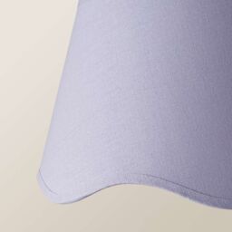 ValueLights Mabel Linen Large 30cm Scallop Edge with Trim Lamp Shade with Bulb in Lilac - thumbnail 4