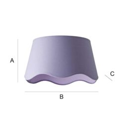 ValueLights Mabel Linen Large 30cm Scallop Edge with Trim Lamp Shade with Bulb in Lilac - thumbnail 7