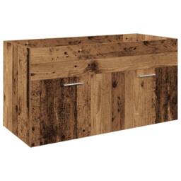 Berkfield Home Sink Cabinet with Built-in Basin Old Wood Engineered Wood in Brown - thumbnail 4